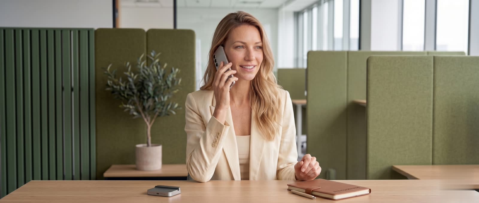 Olive, the Columa AI concierge, taking a customer call